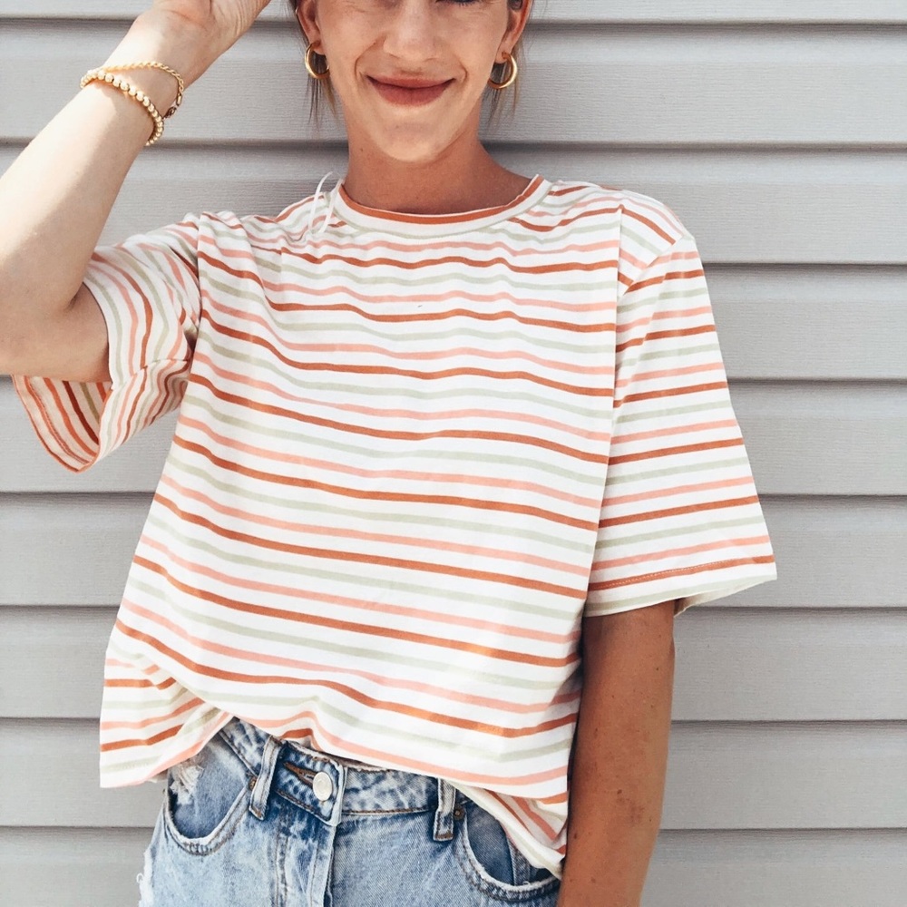 Stripped Boxy Tee